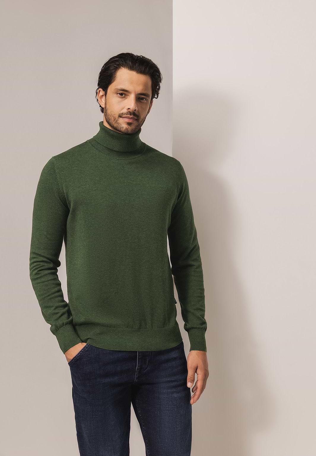 Pull-à-col-roulé-coupe-classique-en-coton