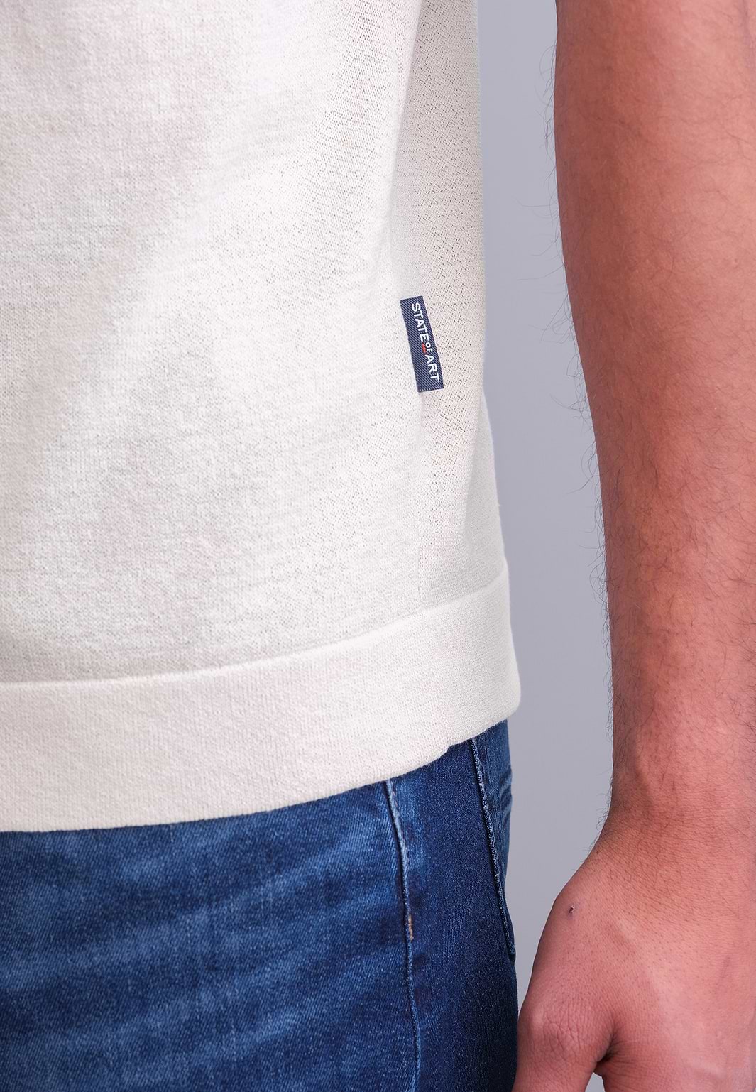 Gebreid-T-shirt-met-borstzak