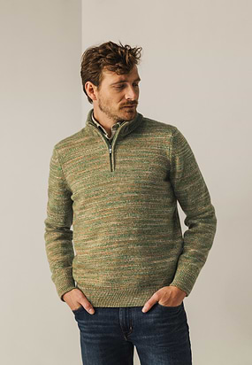 Gemêleerde-trui-met-halve-rits