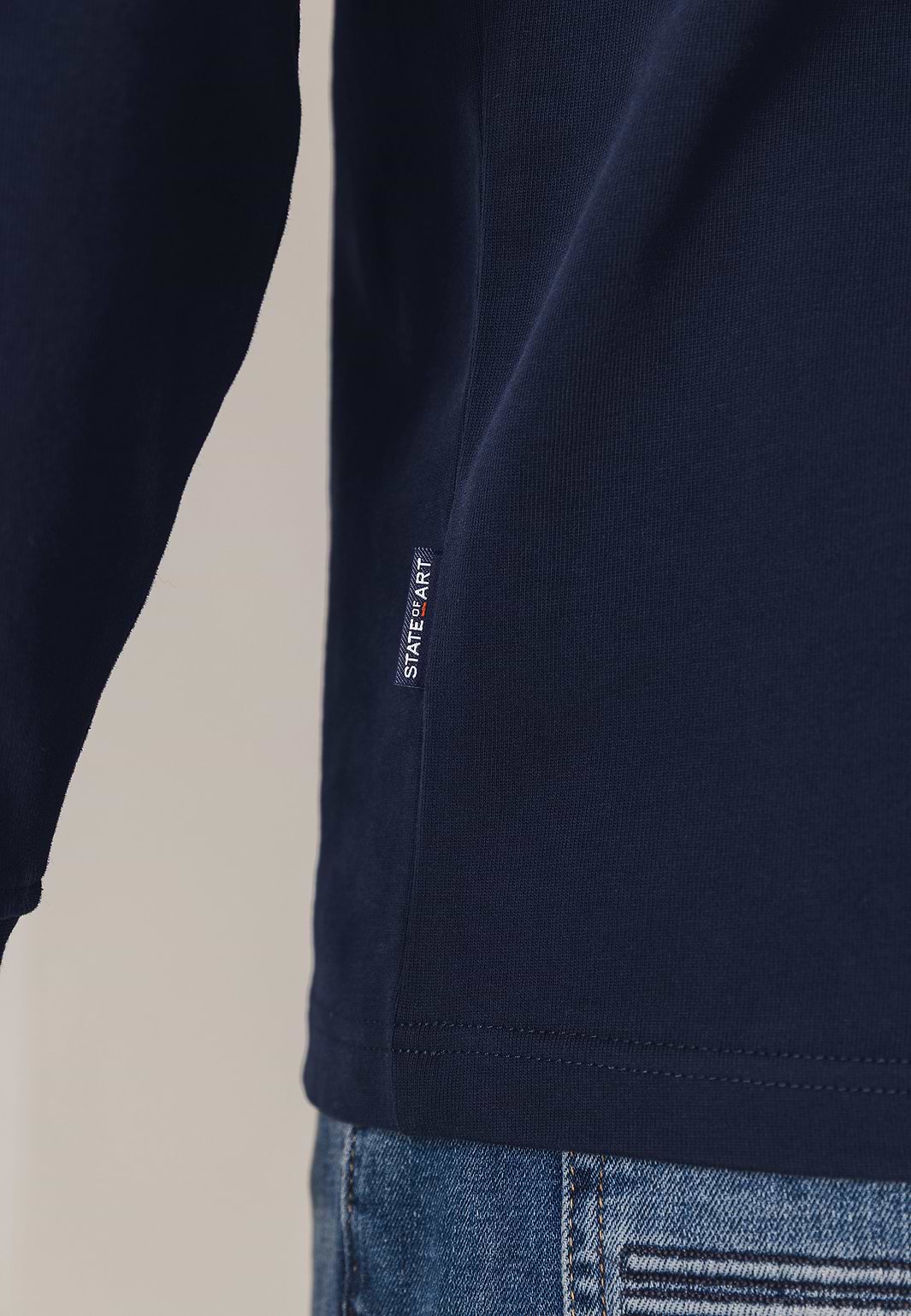 Polo-met-structuurgebreide-kraag