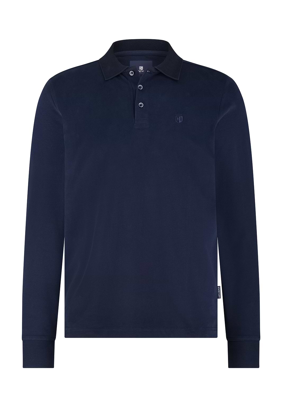 Polo-met-structuurgebreide-kraag