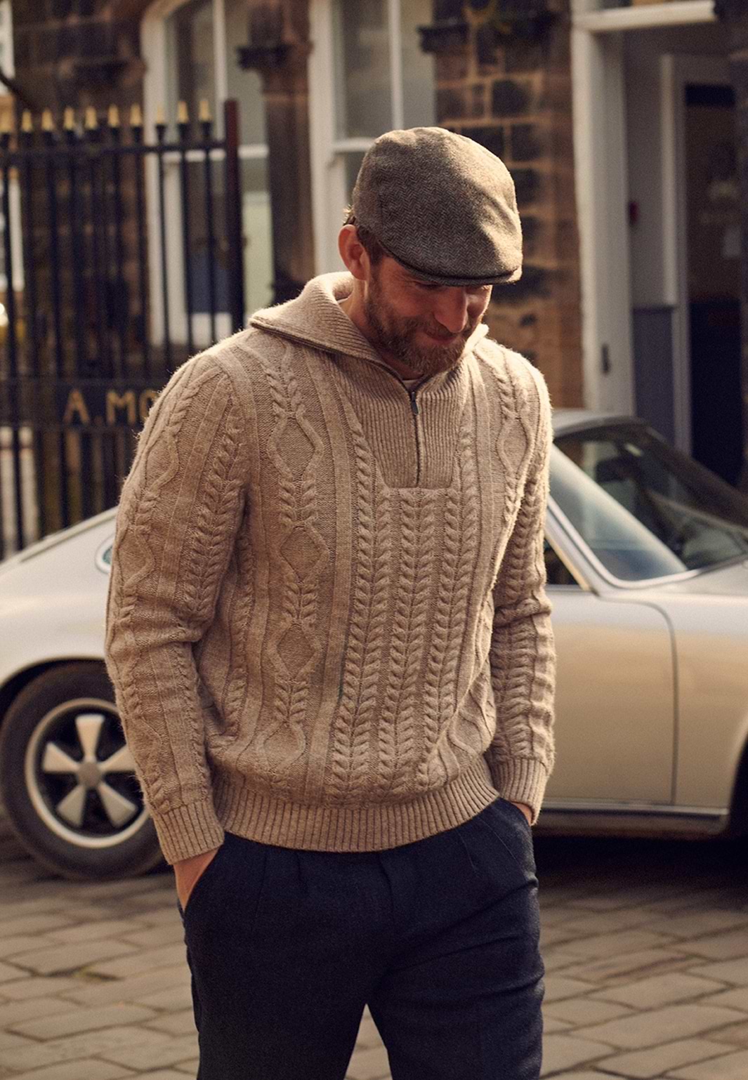 Casquette-plate-City-Sport-à-motif-chevrons