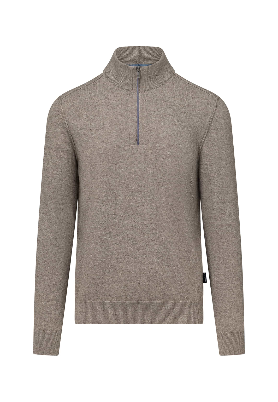 Trui-met-halve-rits-en-rubberen-badge