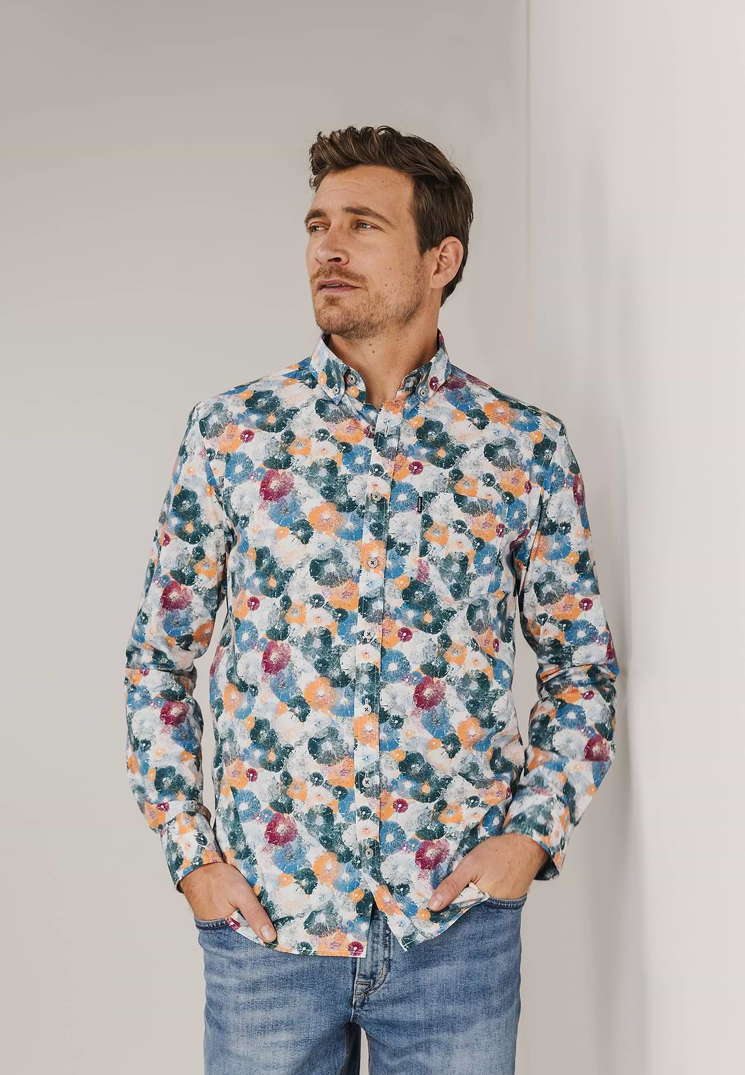 Button-down-overhemd-met-print