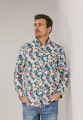Button-down-overhemd-met-print