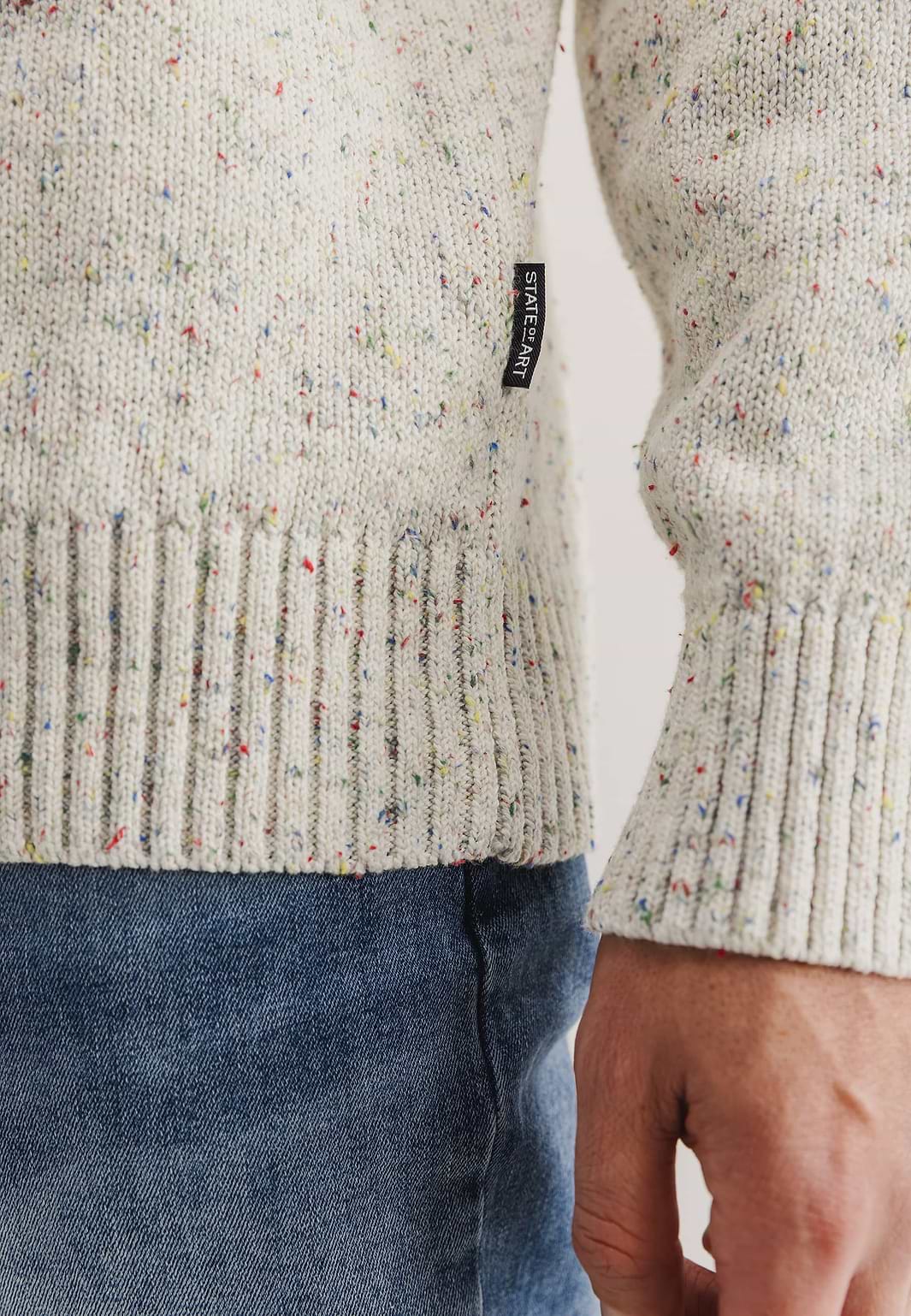 Crew-neck-jumper-with-tweed-yarn