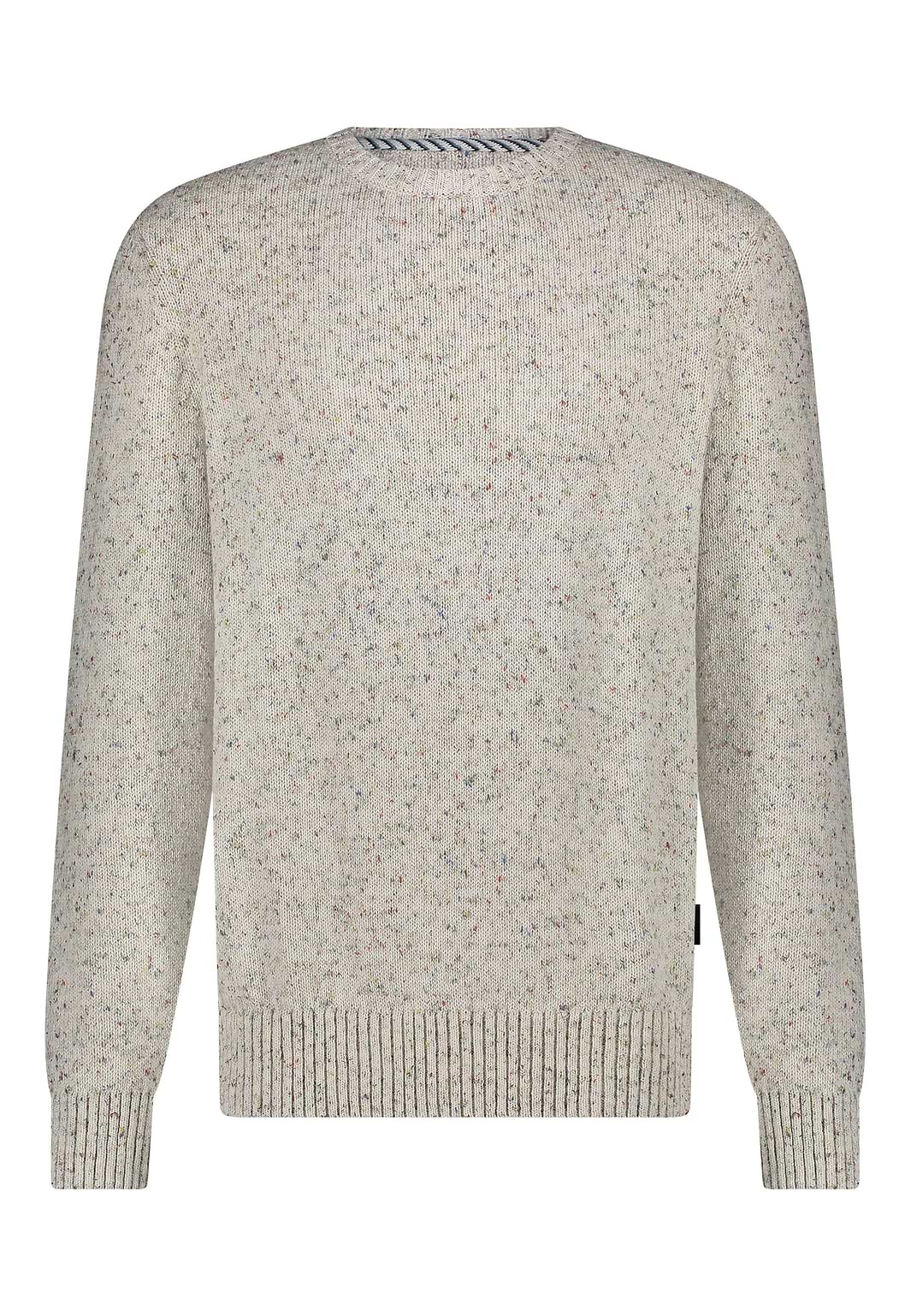 Crew-neck-jumper-with-tweed-yarn