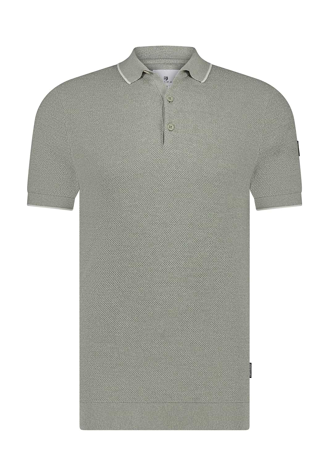 Gebreide-polo-met-rijstkorrelpatroon