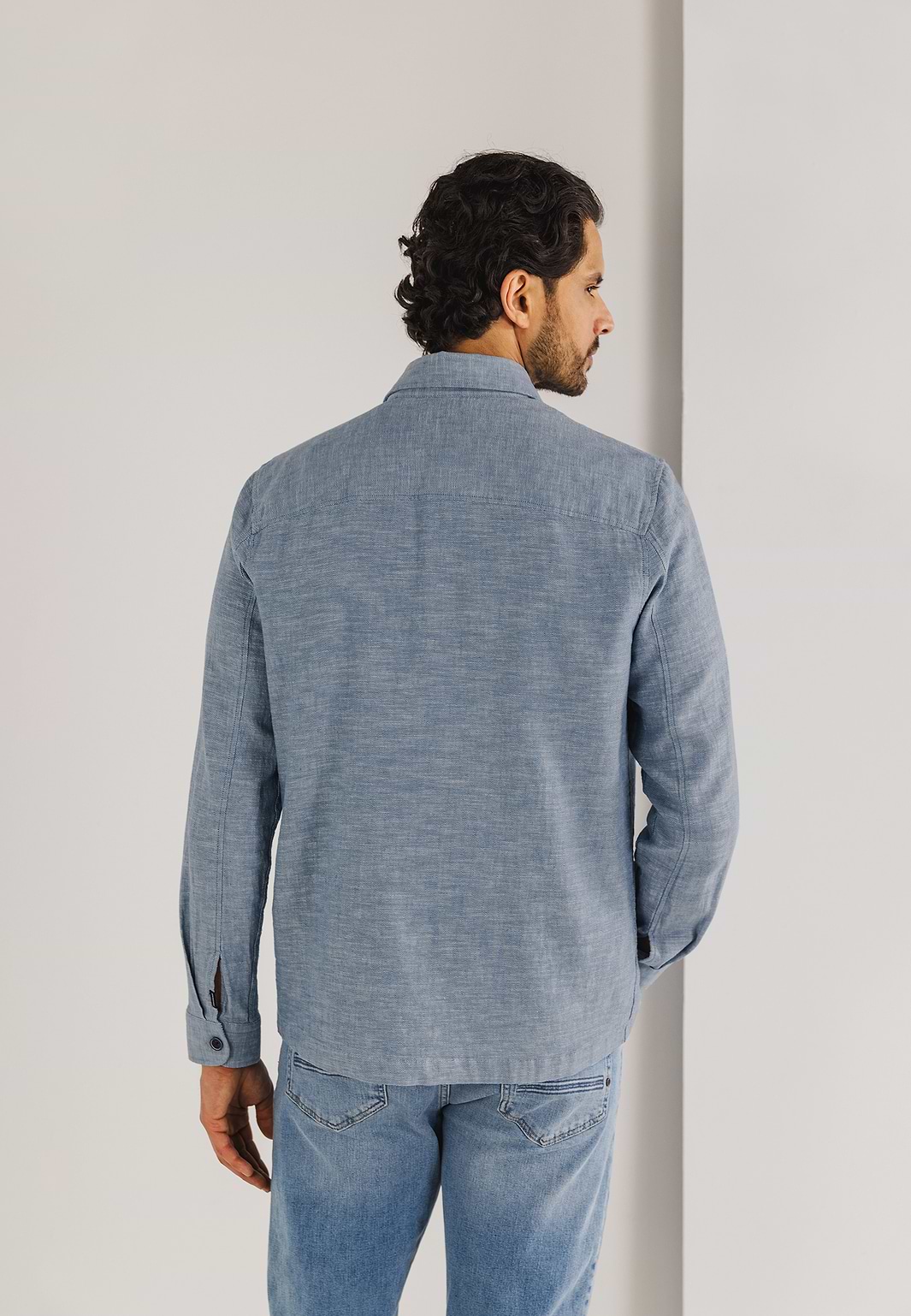 Meliertes-Overshirt-mit-Brusttaschen