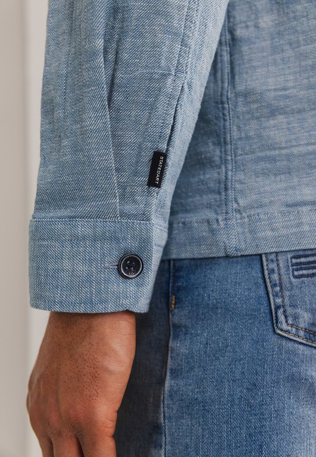 Meliertes-Overshirt-mit-Brusttaschen