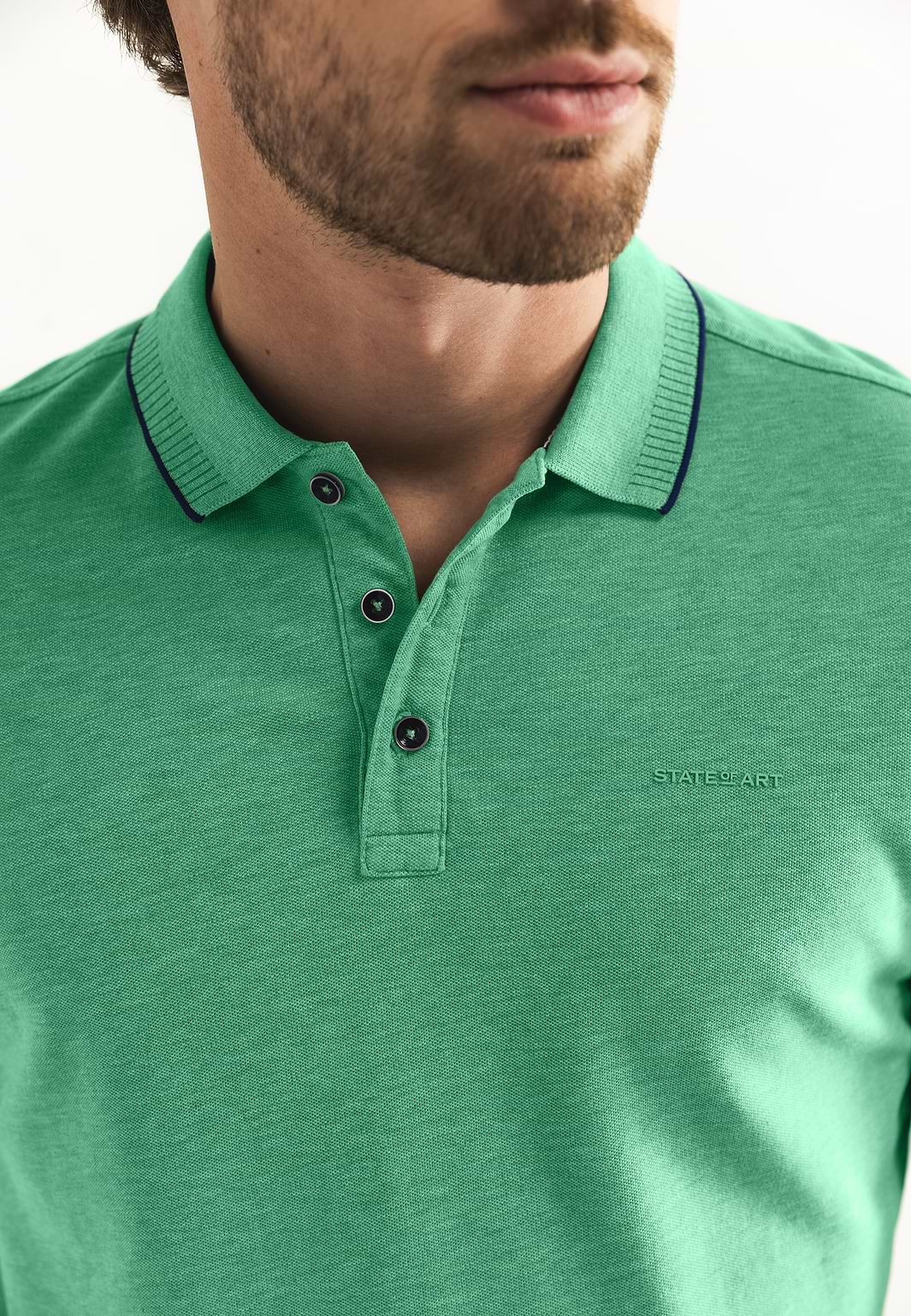 Piqué-polo-met-gemêleerd-dessin