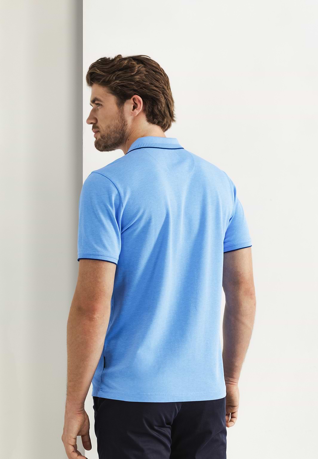 Piqué-polo-met-gemêleerd-dessin