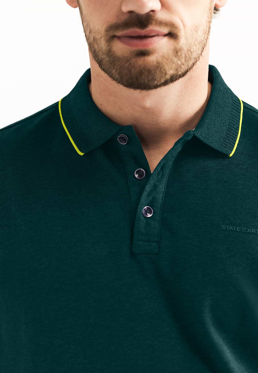 Piqué-polo-met-gemêleerd-dessin