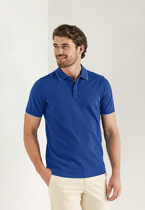 Piqué-polo-met-gemêleerd-dessin