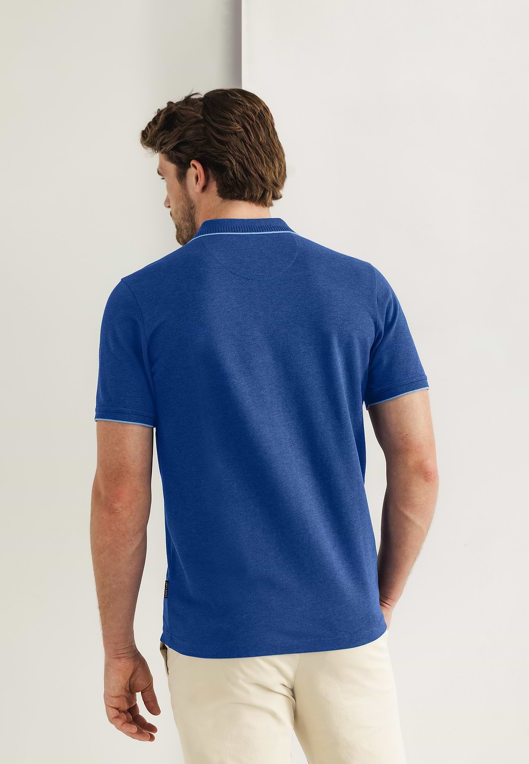 Piqué-Poloshirt-mit-meliertem-Muster