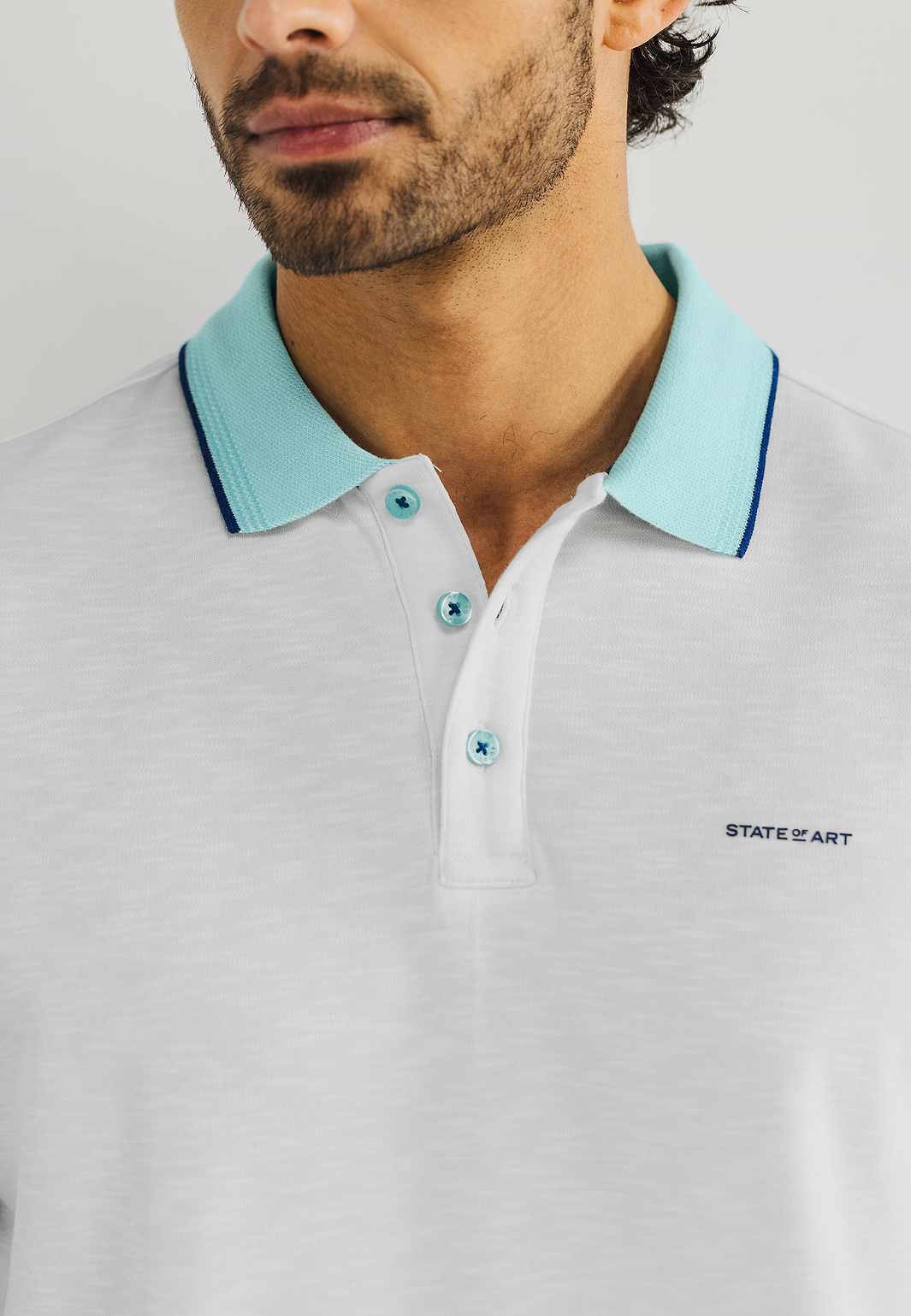 Gemêleerde-polo-met-streepdetails