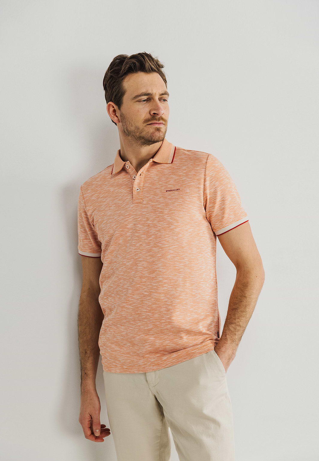 Gemêleerde-polo-met-streepdetails