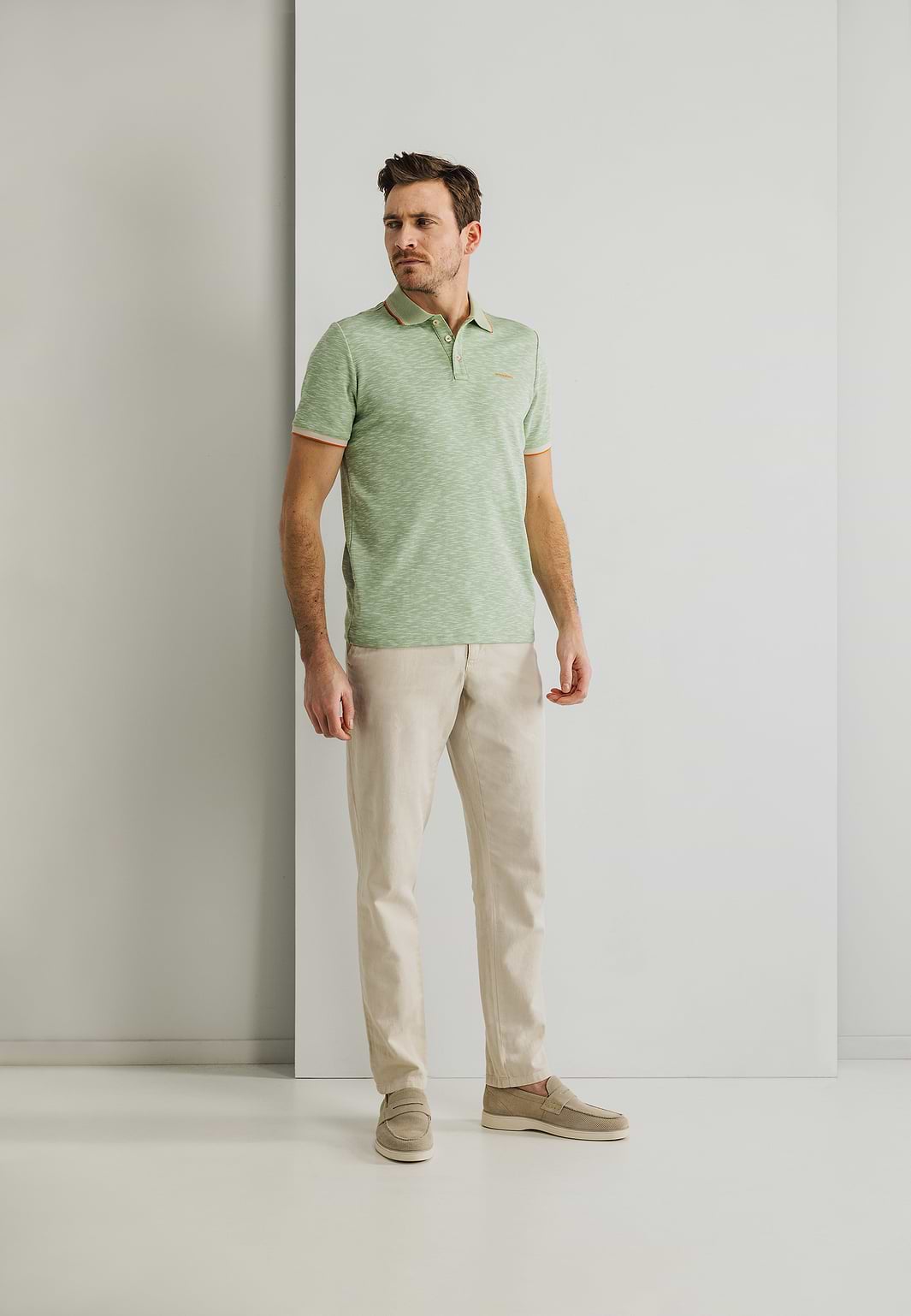 Gemêleerde-polo-met-streepdetails