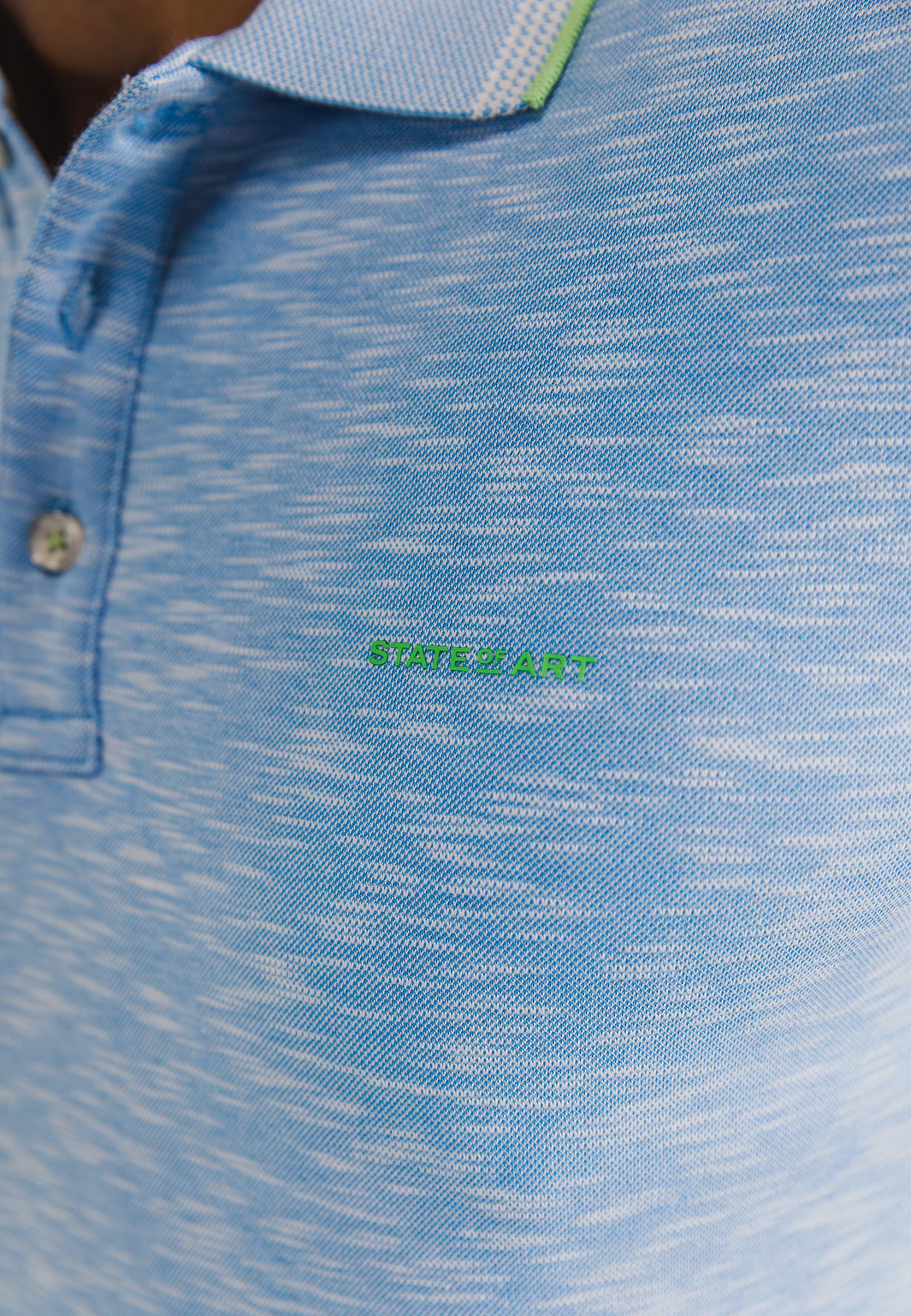 Meliertes-Poloshirt-mit-Streifendetails