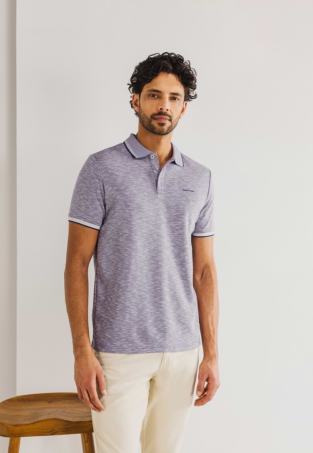 Gemêleerde-polo-met-streepdetails