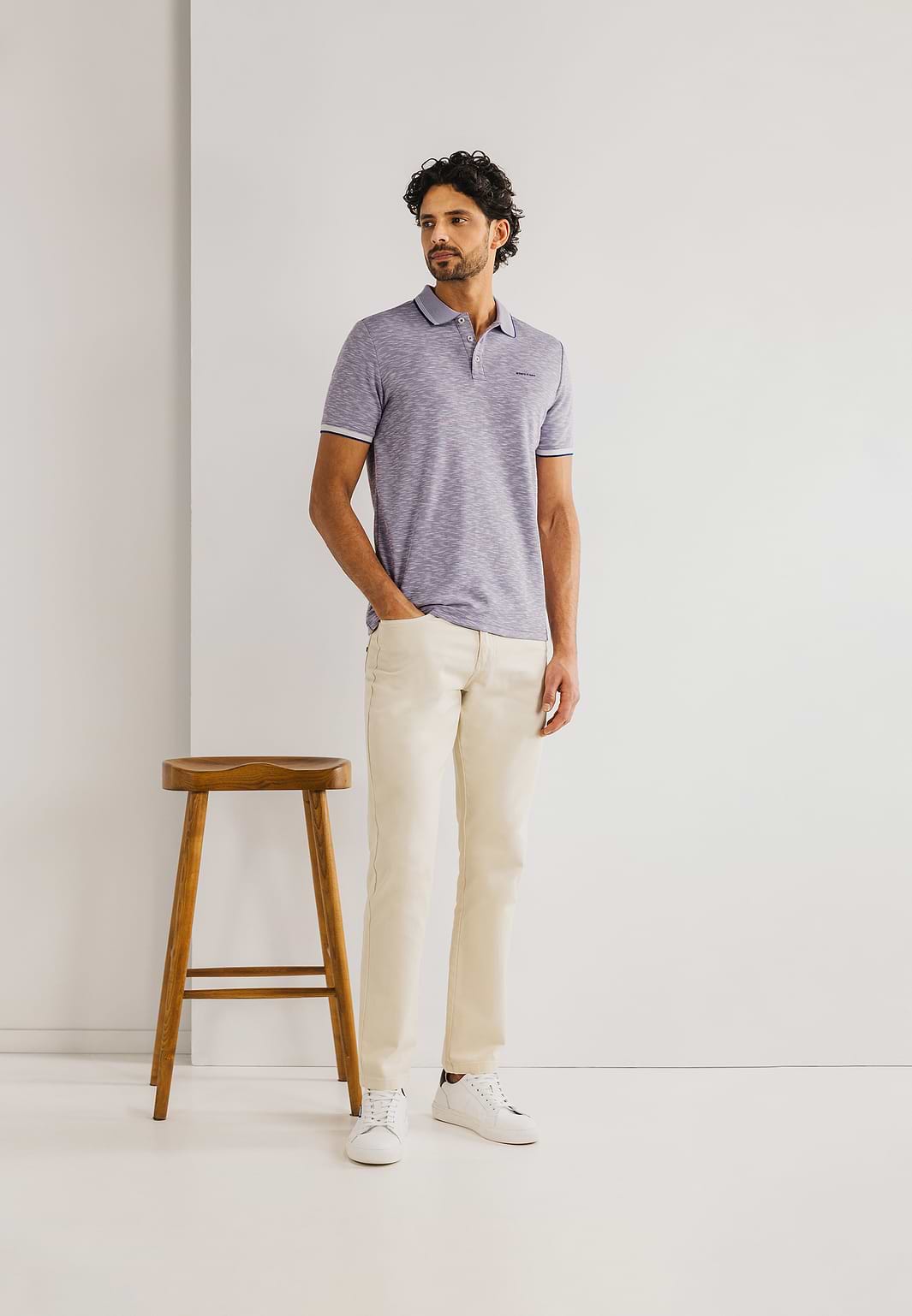 Gemêleerde-polo-met-streepdetails