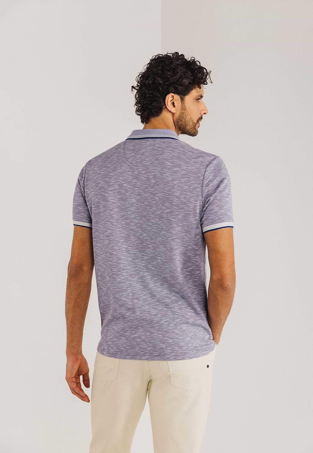 Gemêleerde-polo-met-streepdetails