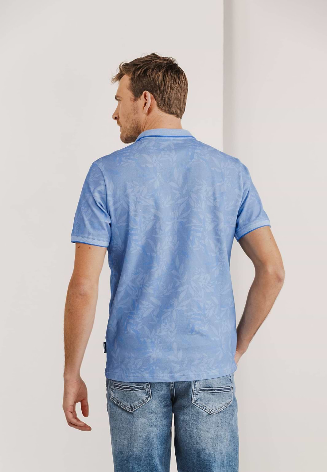 Bedrukte-jersey-polo-met-oxford-kraag