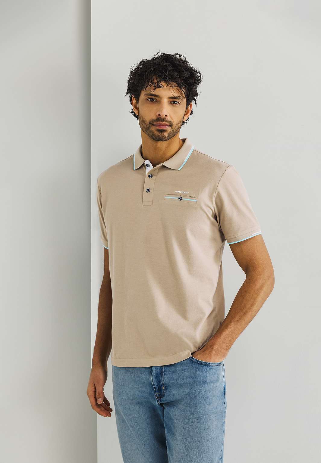 Piqué-Poloshirt-mit-Brusttasche