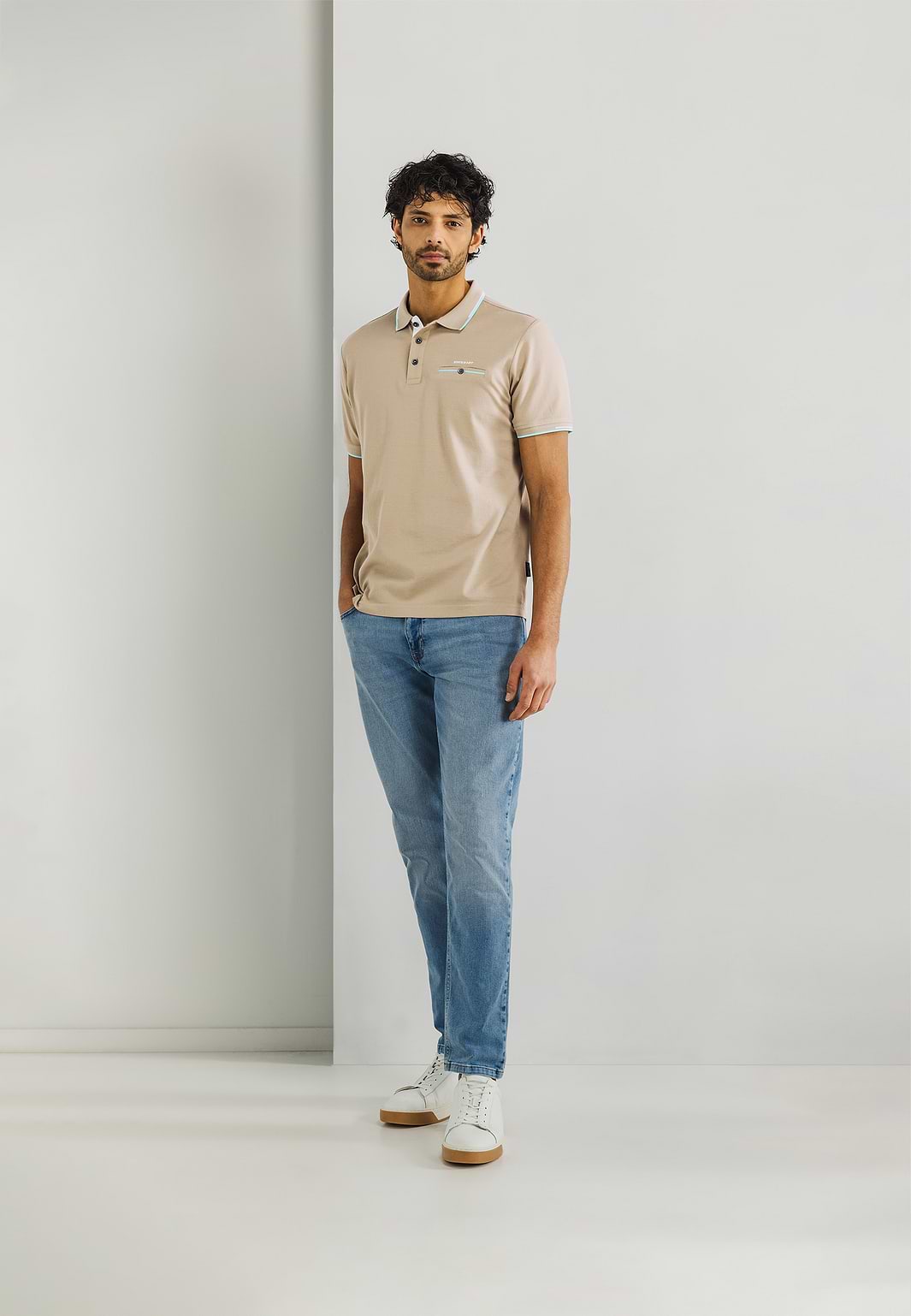 Piqué-Poloshirt-mit-Brusttasche
