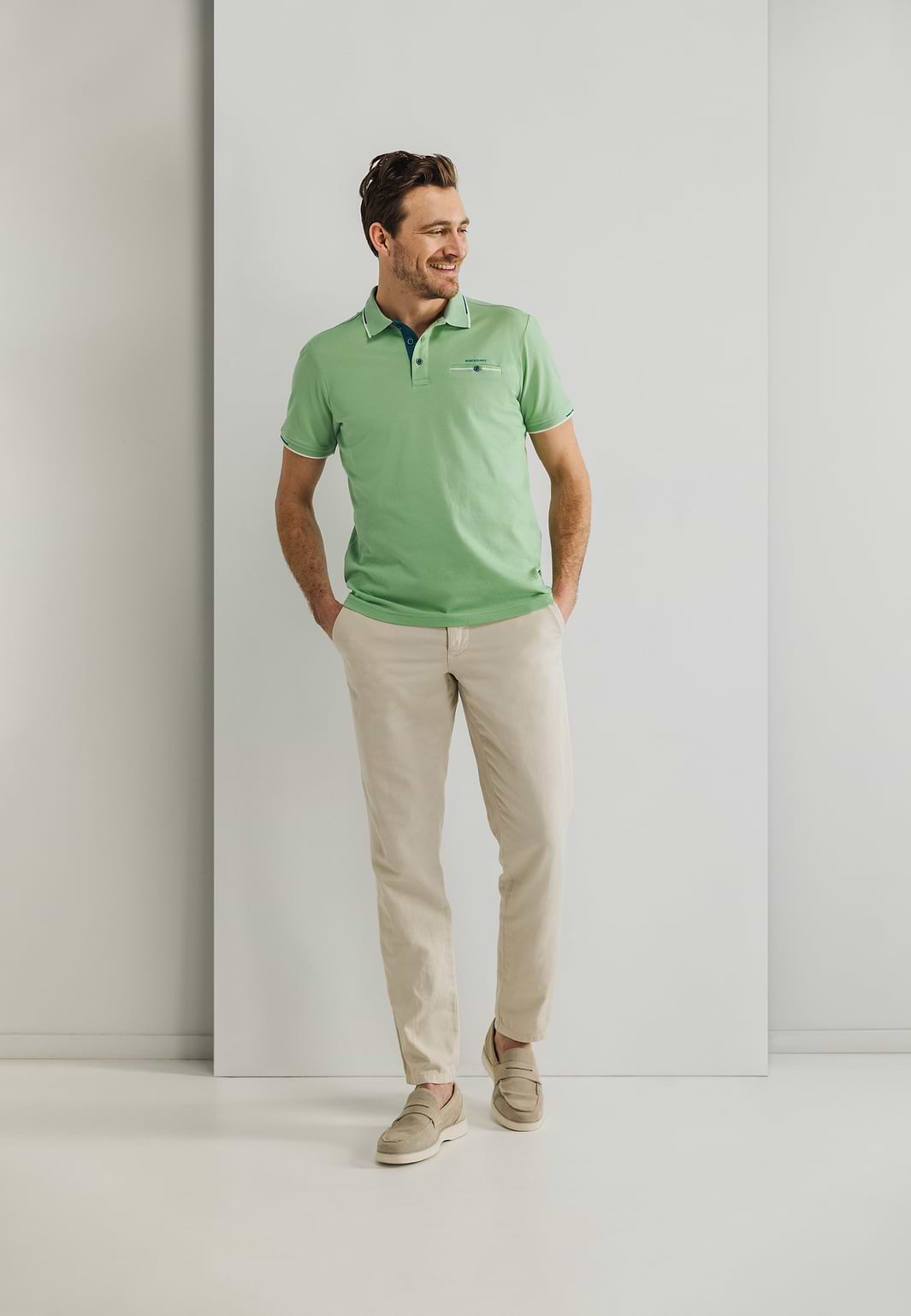 Piqué-Poloshirt-mit-Brusttasche