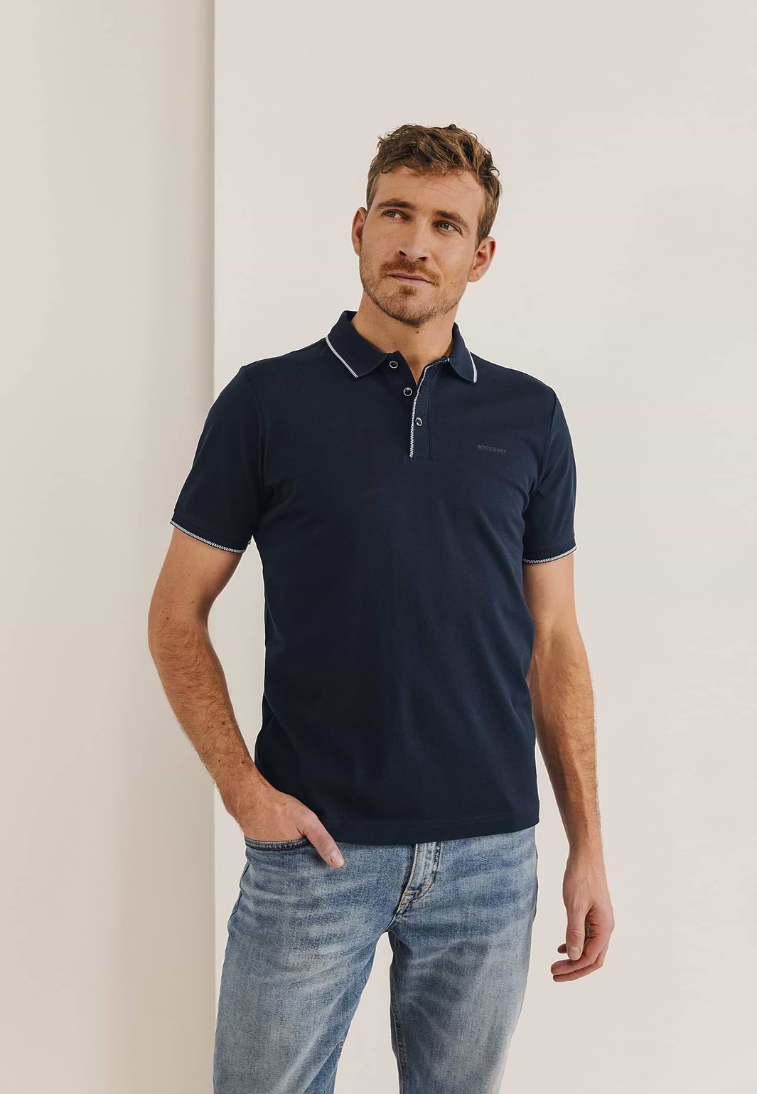 Piqué-Poloshirt-aus-merzerisierter-Baumwolle