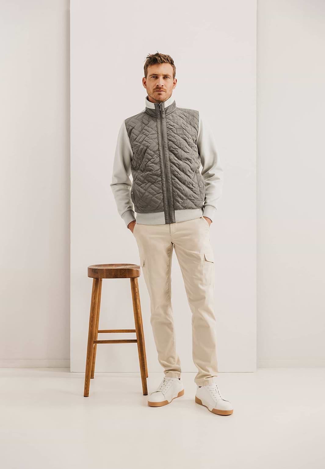 Sweatvest-met-gestepte-voorzijde