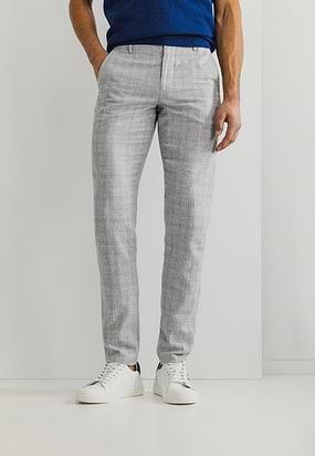 Slim-fit-chino-met-ruitdessin