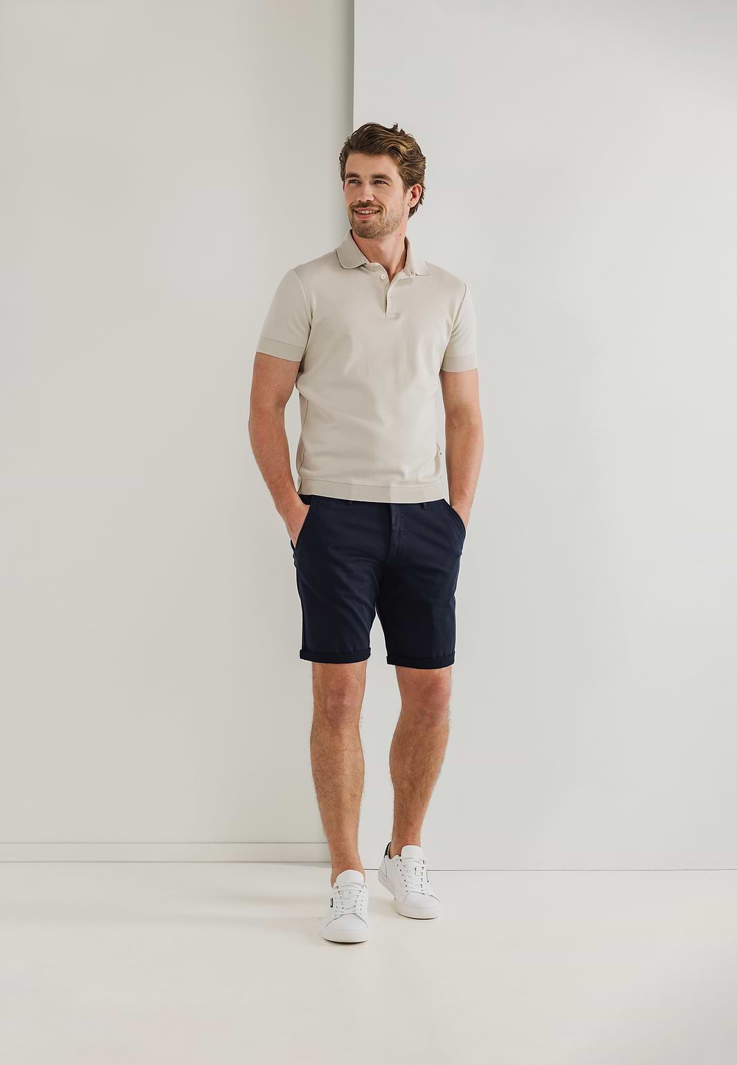 Chinoshorts-aus-Baumwollstretch