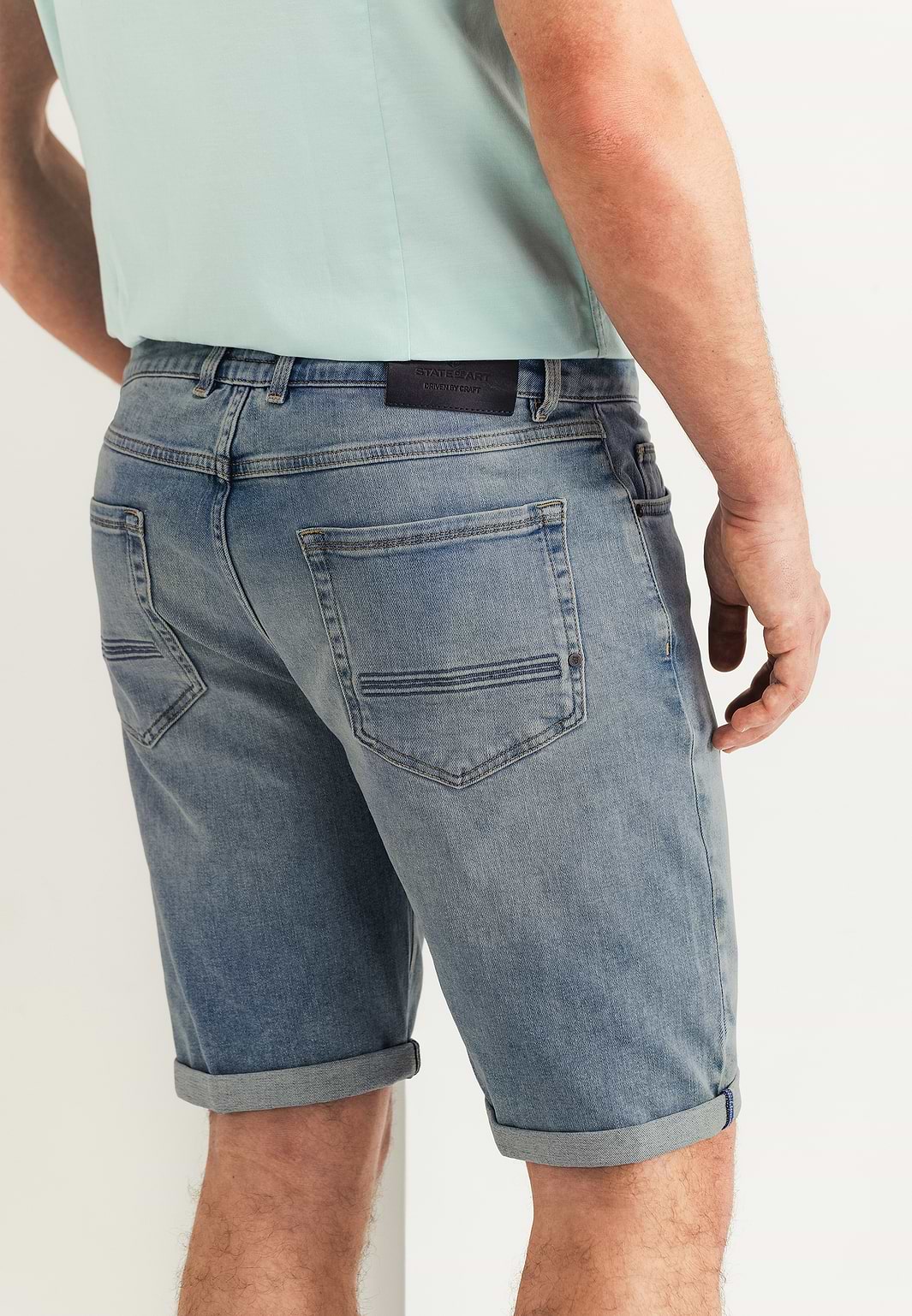 Denim-short-van-een-katoen-mix