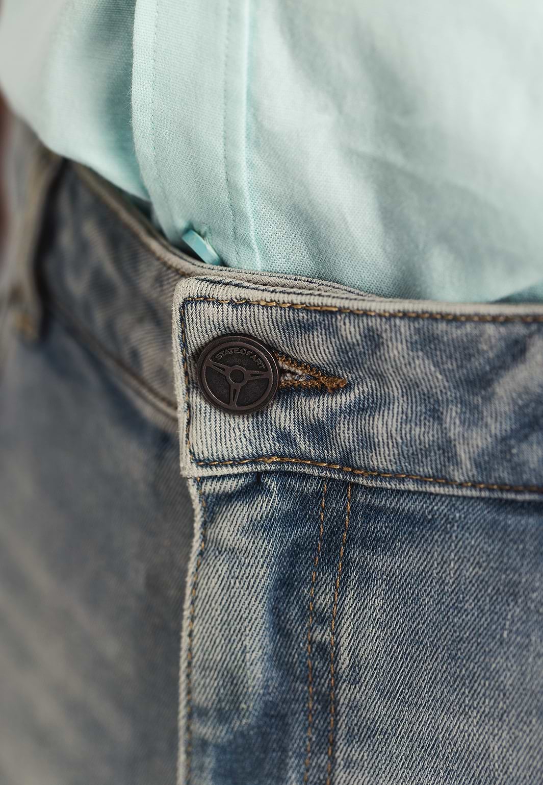 Denim-short-van-een-katoen-mix