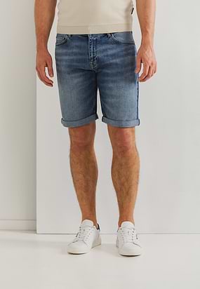 Denim-short-van-een-katoen-mix