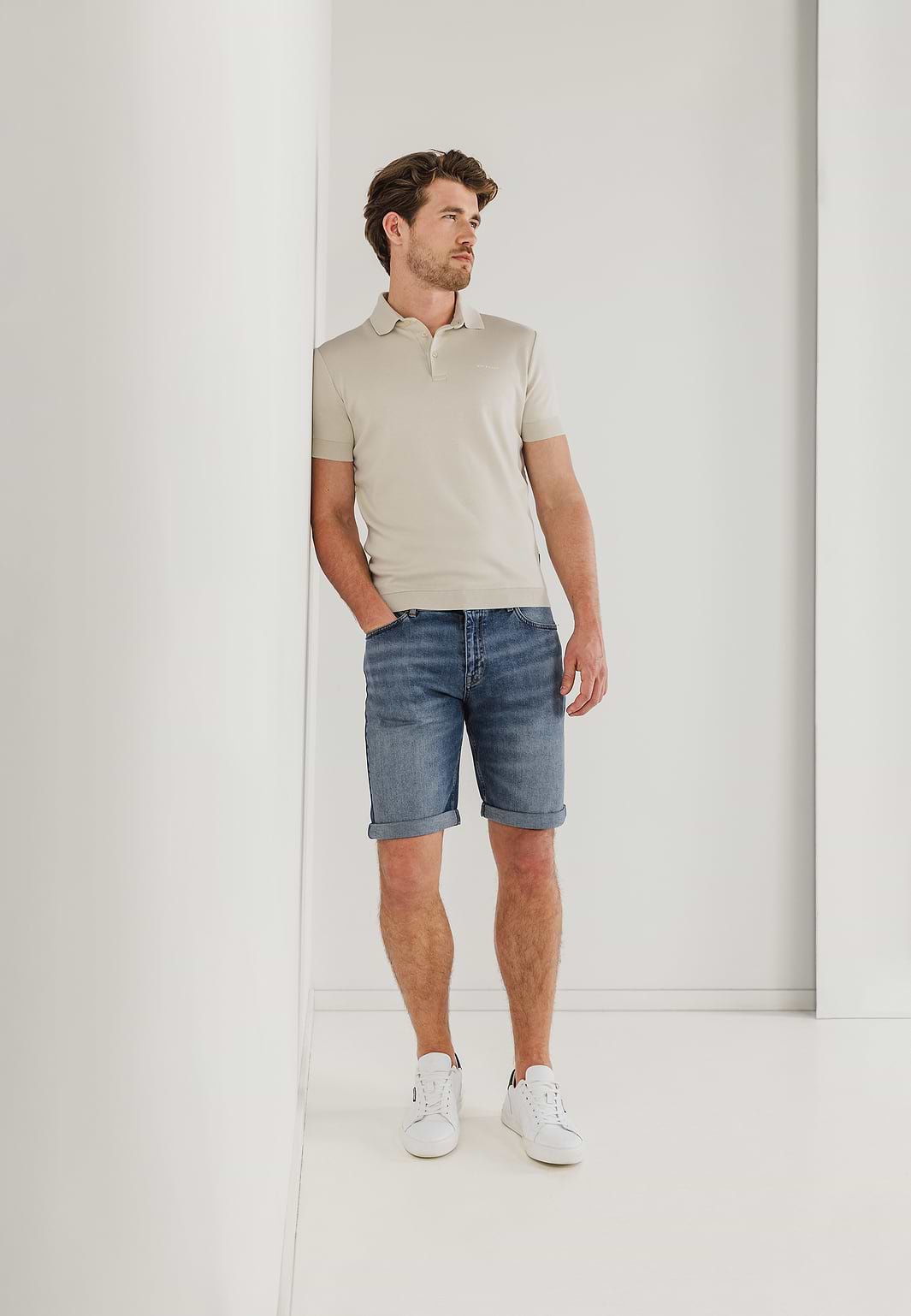Denim-short-van-een-katoen-mix