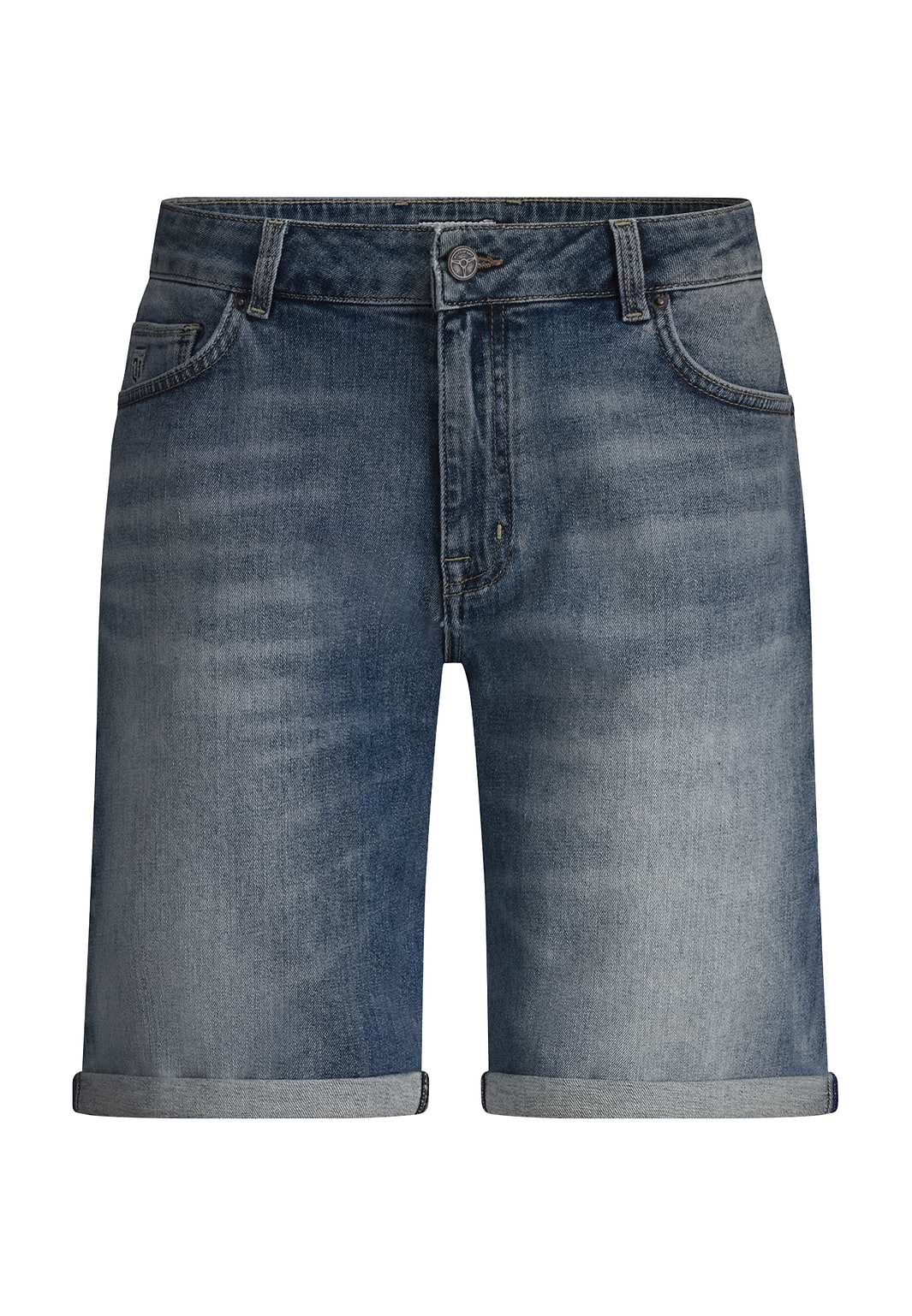 Denim-short-van-een-katoen-mix