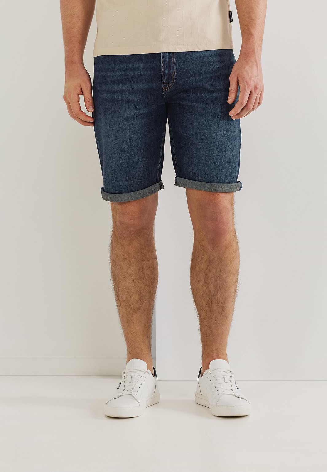 Denim-short-van-een-katoen-mix