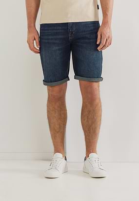 Denim-short-van-een-katoen-mix
