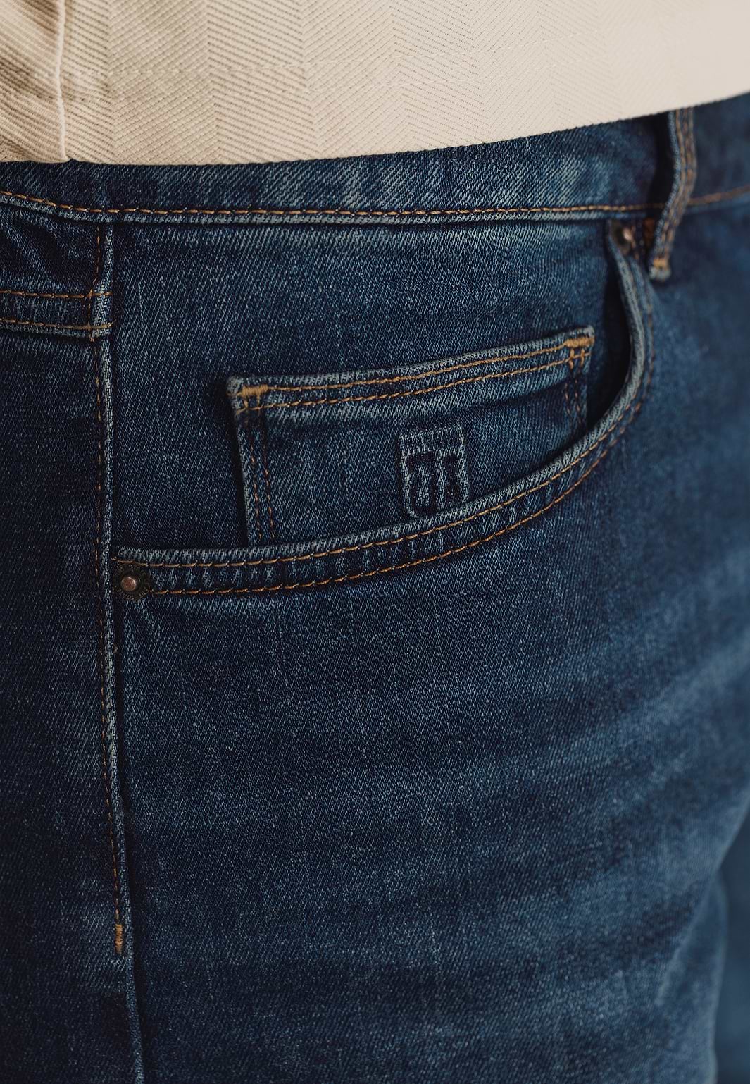 Denim-short-van-een-katoen-mix