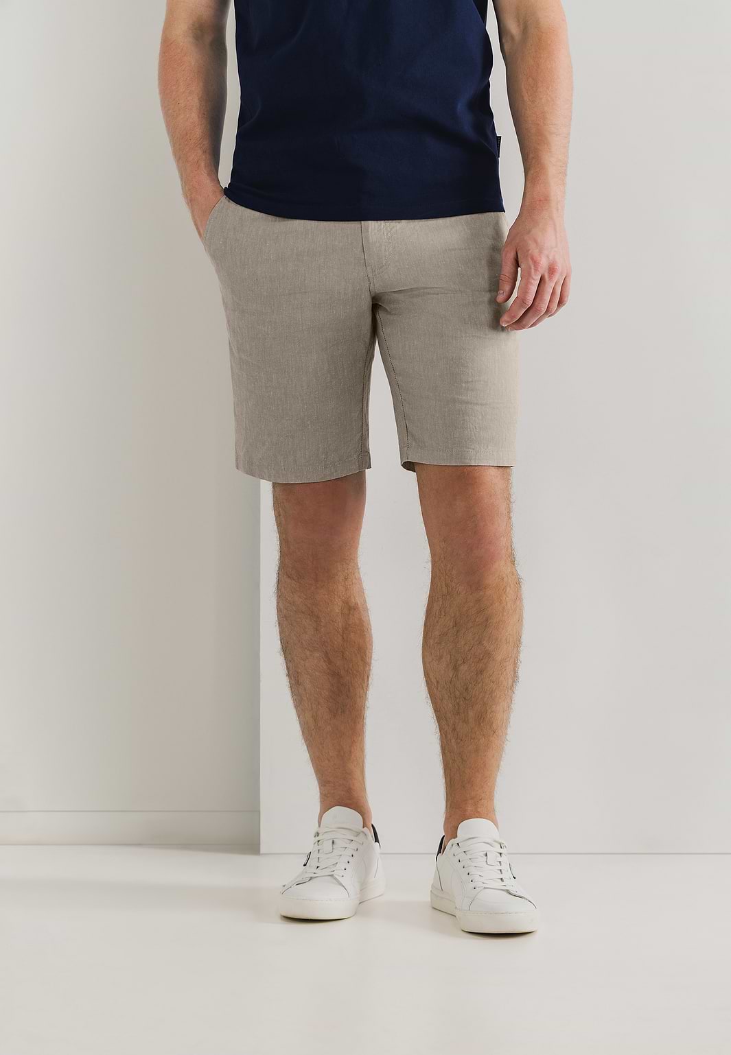 Chinoshorts-mit-Leinen