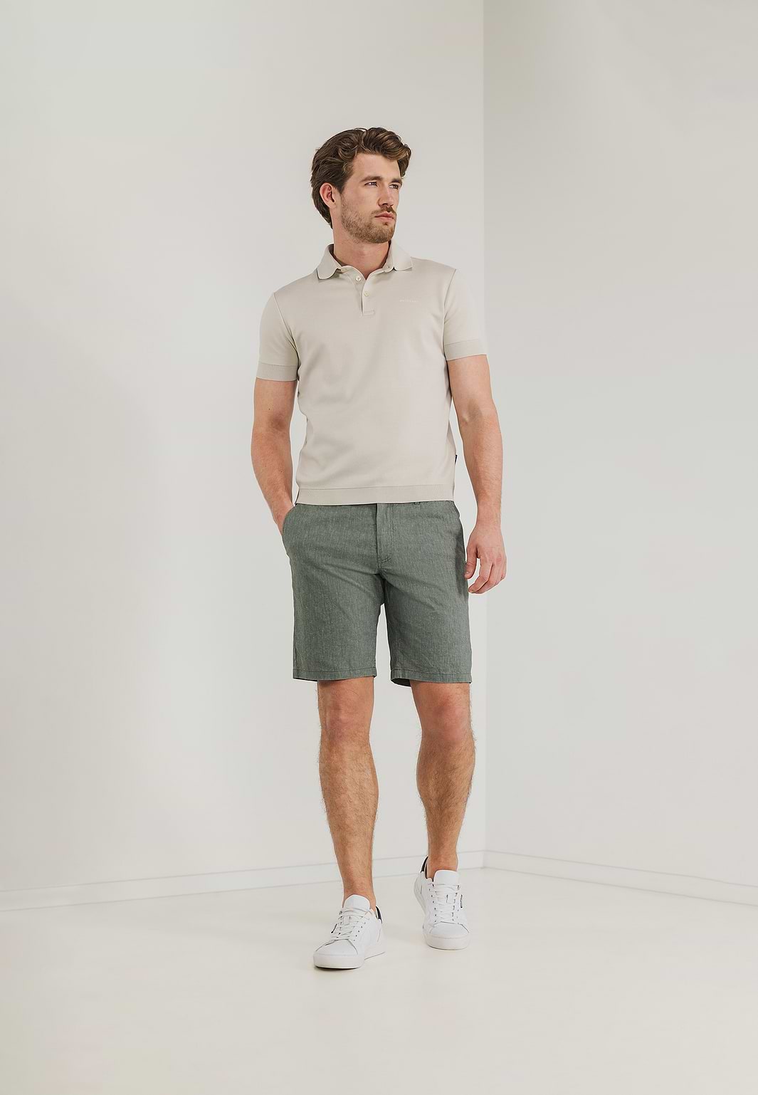 Chinoshorts-mit-Leinen