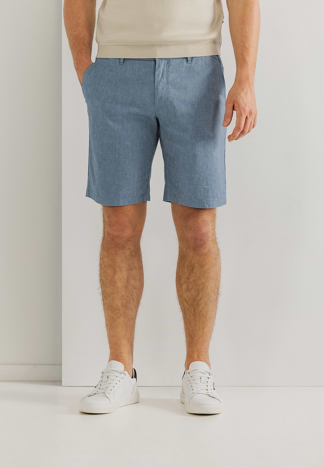 Chinoshorts-mit-Leinen