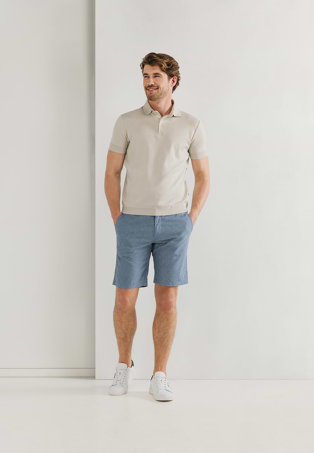 Chinoshorts-mit-Leinen