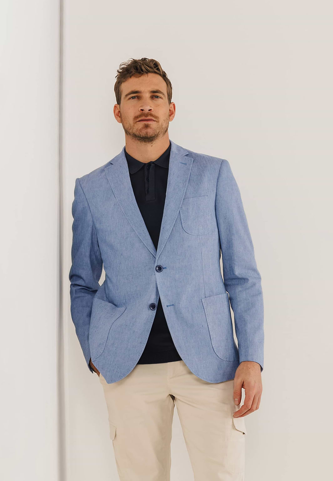 Halfgevoerde-blazer-met-stretch