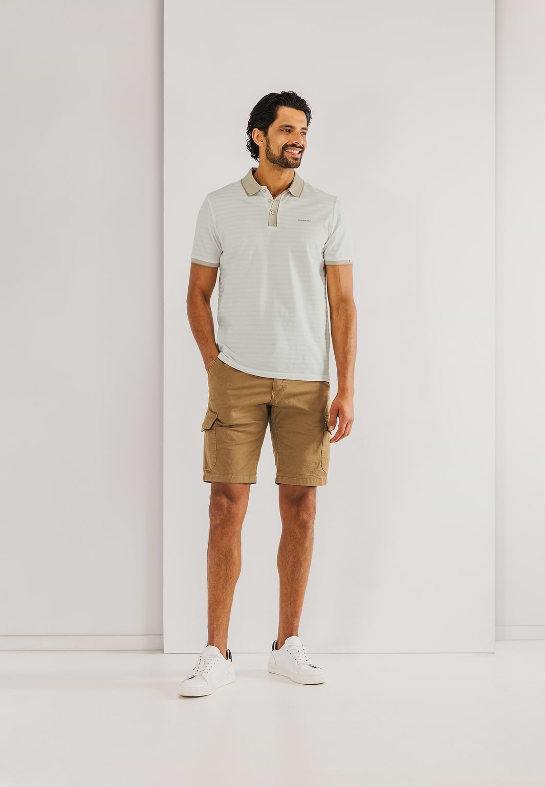 Jersey-Poloshirt-mit-Strukturmuster