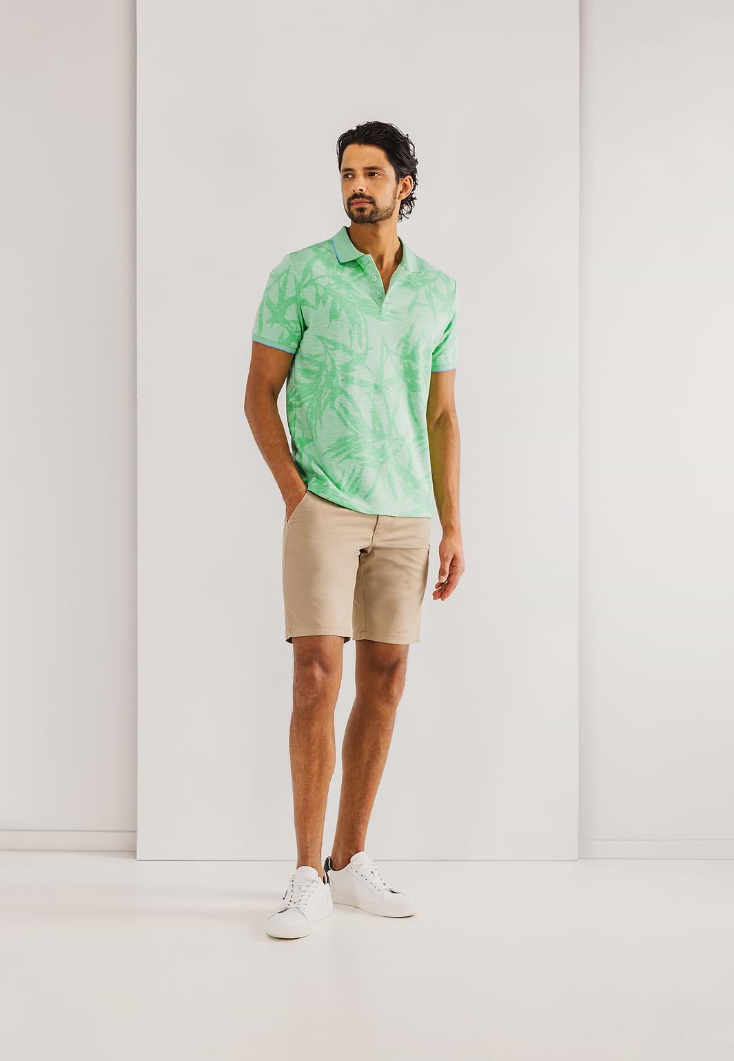 Piqué-Poloshirt-mit-Allover-Print