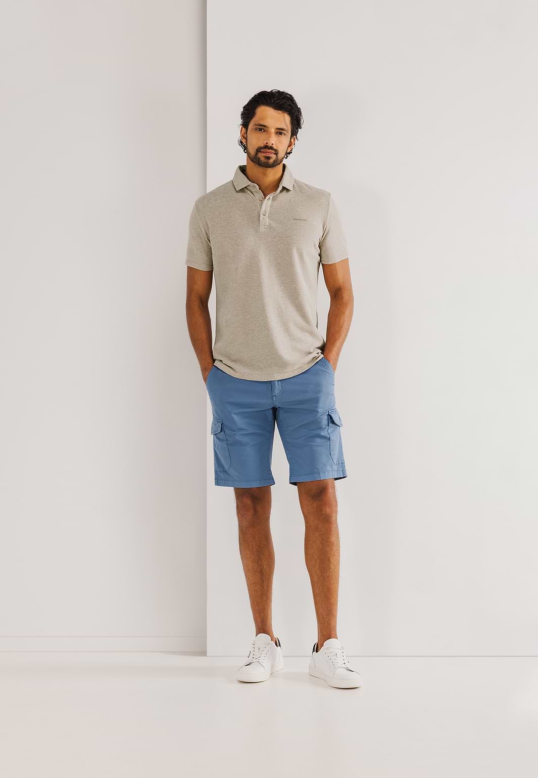 Piqué-polo-met-gemêleerd-dessin